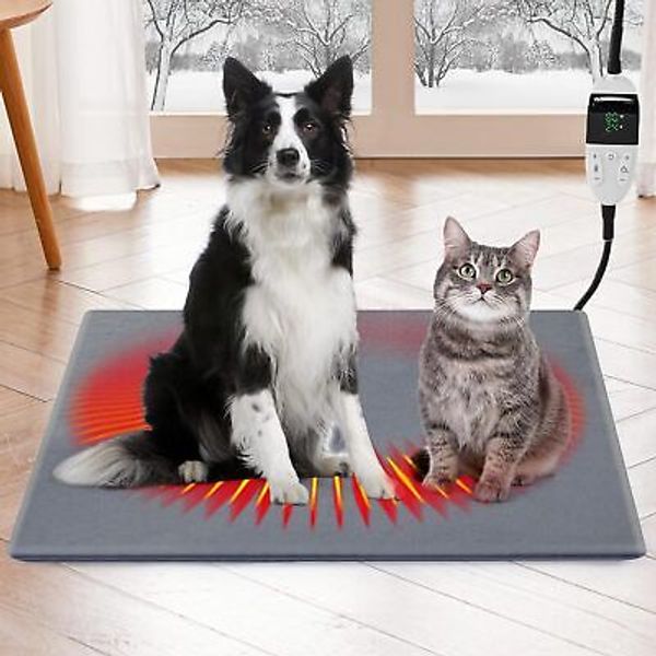 26''x20'' Pet Electric Heating Pad Waterproof For Dog Cat + Chew Resistant Cord