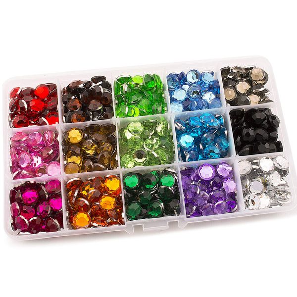 Summer-Ray 10mm Assorted Colour Rhinestones in Storage Box Value Pack