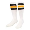 TCK Retro 3 Stripe Tube Socks (Black/Gold, Small)