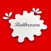 Super Cool Creations Puddle Door Signs Mirror with Six Splashes Engraved ''Bathroom'' -