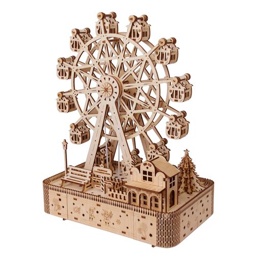 KWASVLYA 3D Wooden Puzzles for Adults,Musical Ferris Wheel Kit,Building Kits for Adults and Teens,Model Kits for 14+, Skill Building and Creative Fun