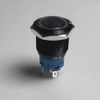 MGI SpeedWare Black Aluminum Push Button Switch with Socket, 3A 12vDC Ring LED, 3/4" 19mm (Latching, Red)