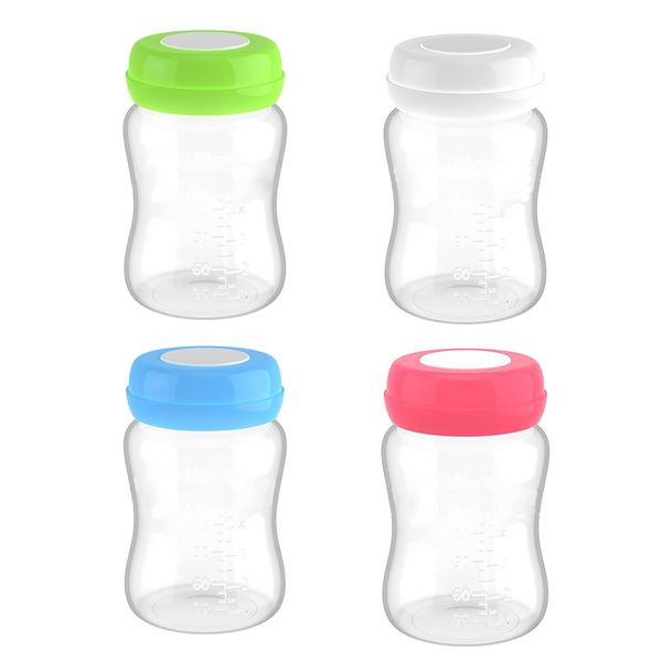 4Pcs 180ml Breast Milk Storage Bottles Wide Caliber Breastmilk Collection Bottles PP Freezer Safe Breast Pump Bottles