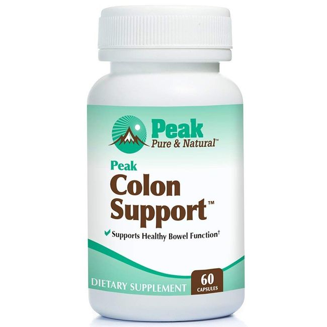 Peak Colon Support from Peak Pure & Natural® Colon Support Supplement for Men and Women - Colon Cleanser and Bowel Movement Supplement for Digestive Health - Colon Detox and Cleanse - 60 Capsules