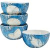 Playa Shells 16-Piece Coastal Dinnerware Set Service for 4 – Ceramic Plates, Bow