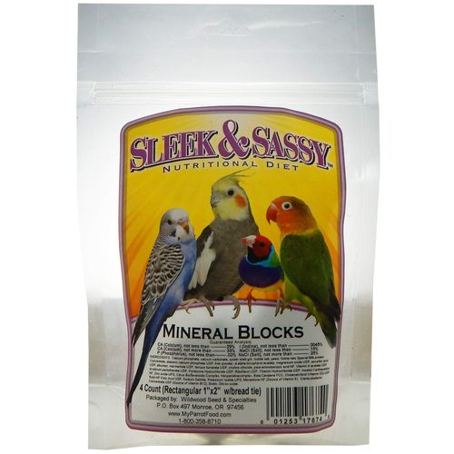 SLEEK & SASSY Mineral Blocks (1"x2") for Birds (4 Ct.)