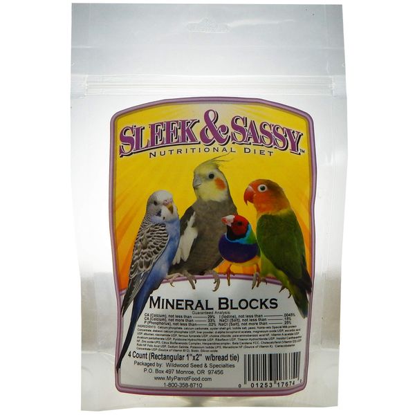 SLEEK & SASSY Mineral Blocks (1"x2") for Birds (4 Ct.)