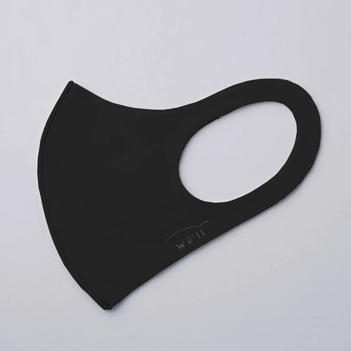 Comfit MASK Single Mask, We'll Pack of 1 (16 Colors / 4 Sizes Total), All Seasons, Small Face, Pollen, Made in Japan (Black, M)