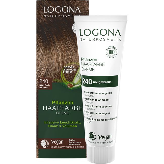 Logona Herbal Hair Color Cream, 240 Nougat Brown