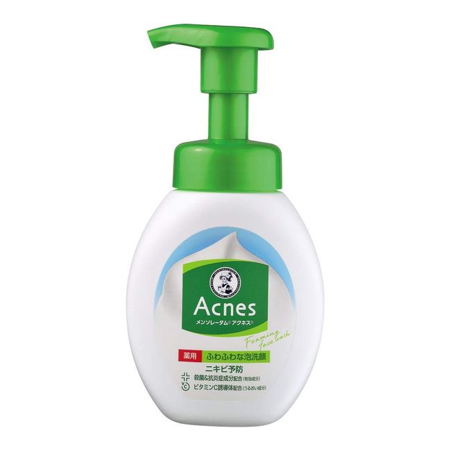 Mentholatum Acnes Fluffy Foam Face Wash for Acne Prevention Medication, 5.3 fl oz (160 ml)