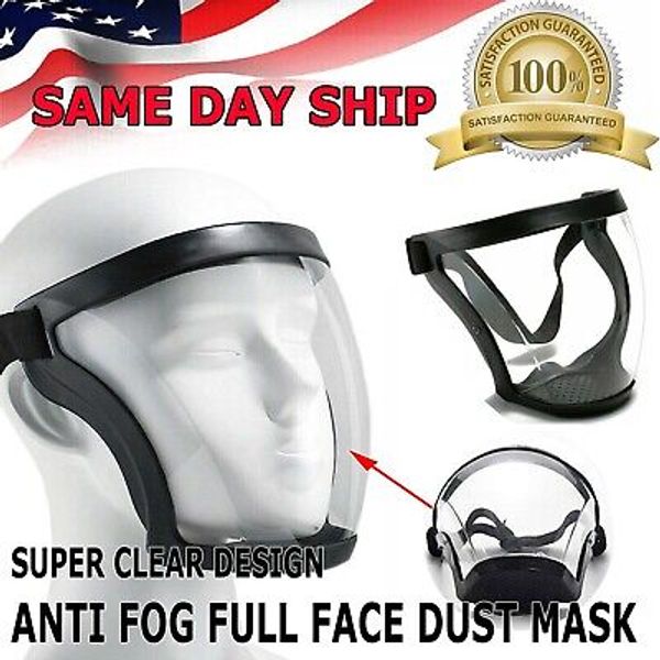 Full Face Anti-Fog Shield Super Protective Mask Safety Transparent Head Cover US