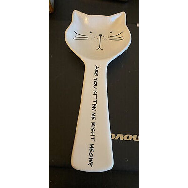 Are You Kitten Me Right Meow Cat Ceramic Spoon Rest Pet Essentials