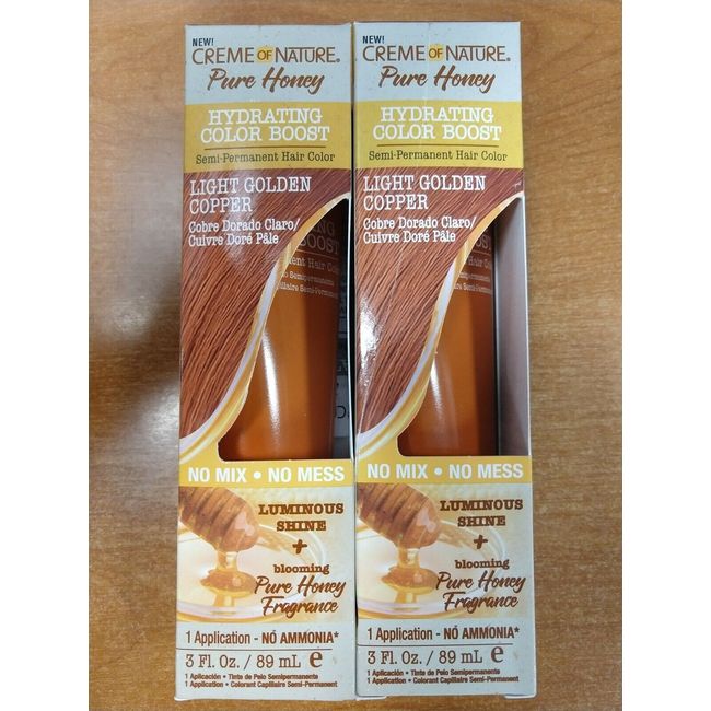 2 Pk: Creme Of Nature Pure Honey Color Boost Light Golden Copper 3oz (5015) -W1B