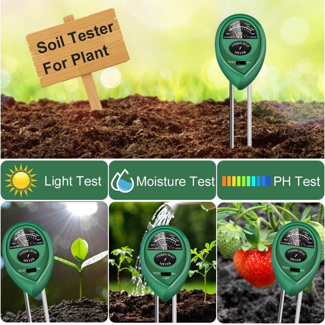 3 in 1 Soil Humidity Tester PH Moisture Light Test Meter For