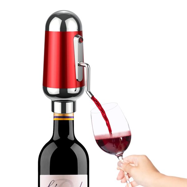 Electric Wine Aerator, ADWSET Wine Decanter 1-Button Smart Wine Dispenser Wine Pourer, Ideal Wine Gifts Wine Accessories/Portable/18L/Red