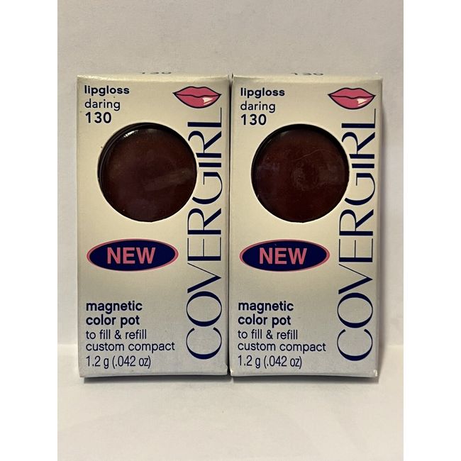 Covergirl Magnetic Color Pot Refill Lipgloss Daring/Burgundy #130 (Pack of 2)