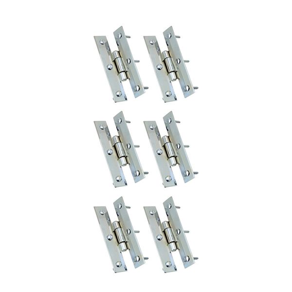 Kitchen Cabinet Hinges H-Shape Flush Mounted Solid Cast Brass Pack of 6