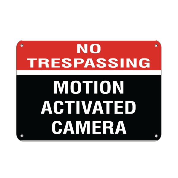 No Trespassing Motion Activated Camera Security Sign アルミニウムメタルサイン