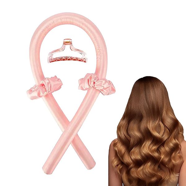 Ruiqas Heatless Hair Curler Pretty Rod Headband No Heat Hair Roller Curler with Hair Clip Scrunchies You Can Sleep In Overnight