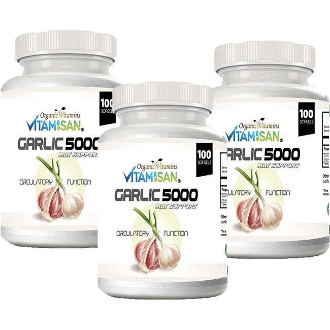 300 Garlic Capsules softgels intestinal support Ajo for intestinal support