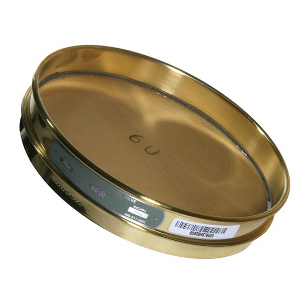 ADVANTECH - ADV-60BB8F Advantech Brass Test Sieves, 8" Diameter, #60 Mesh, Full Height