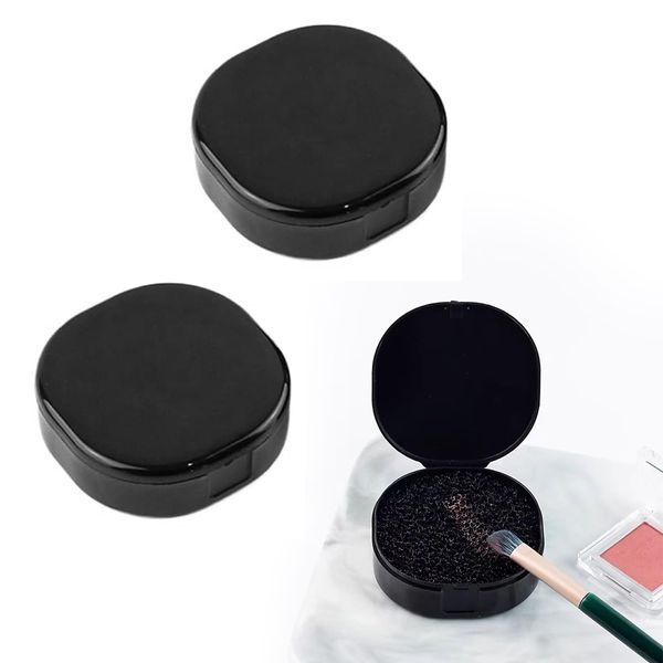 Makeup Brush Cleaner, 2 Pieces, Makeup Sponge, Case, Dry Cleaning, Dry Cleaning Sponge, Stain Remover, Can Be Used Repeatedly, Water Wash, Rubbing Brush, Portable Brush Care