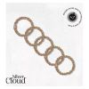 Silver Cloud Caramel Skinny Satin Scrunchies 5 Pack