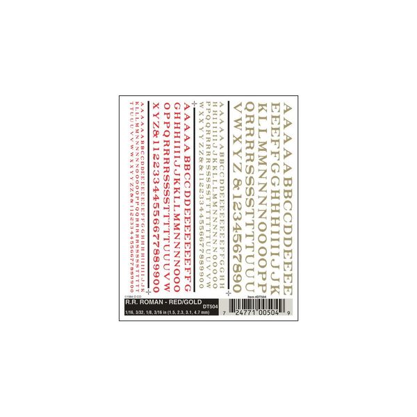 Railroad Roman Letters, Red/Yellow