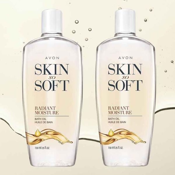 Lot of 2 ~ Avon Skin So Soft Radiant Moisture Bath Oil 25 Oz