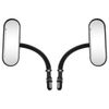 Black Motorcycle Mini Oval Rearview Mirrors For Harley Davidson Dyna Wide Glide