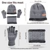 IHCEMIH Men's Scarf Gloves Hat Set, gray