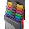 Smead Cascading Wall Organizer, 6 Removable Folder Pockets, Letter Size, Gray/Bright Pockets (92060)