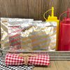 Printed Foil Hamburger Bags - 75 Pack - Silver, Red