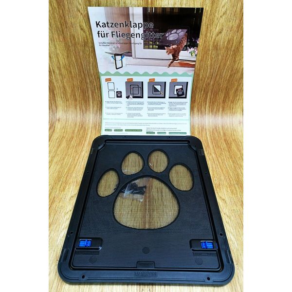 Dog Cat Pet Screen Auto Lockable Flap Door Magnetic Slide Gate Frame 9.4x11in