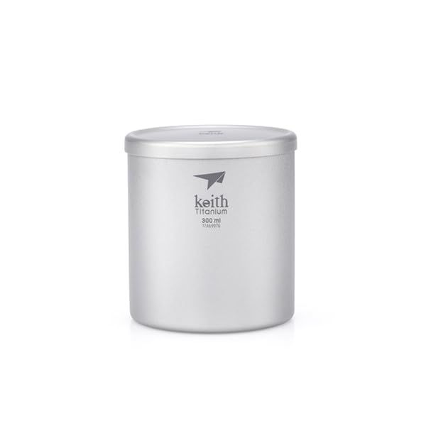 Keith titanium cup with double layers and lid Ti3302