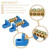 Sourcing Map 5 Pcs Brass 4 Position Ground Bus Bar Terminal Block, Blue