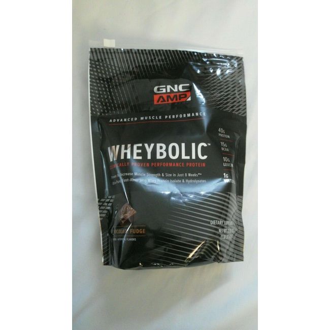 GNC AMP Wheybolic Performance Protein Powder Classic Chocolate 1.38 lbs OPENED @