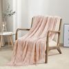 BOURINA Throw Blanket Textured Solid Soft Throws and Blankets for Sofa or Bed Knitted Decorative Blanket 127x178cm Pink