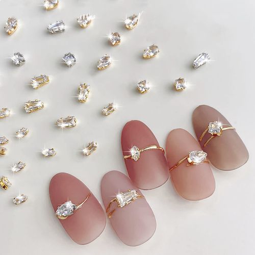 Nail Stone Set of 50 Nail Parts Stones 3D Small Rhinestones Clear Glitter Nail Art Parts Jewelry Deco Parts Crafts Handmade