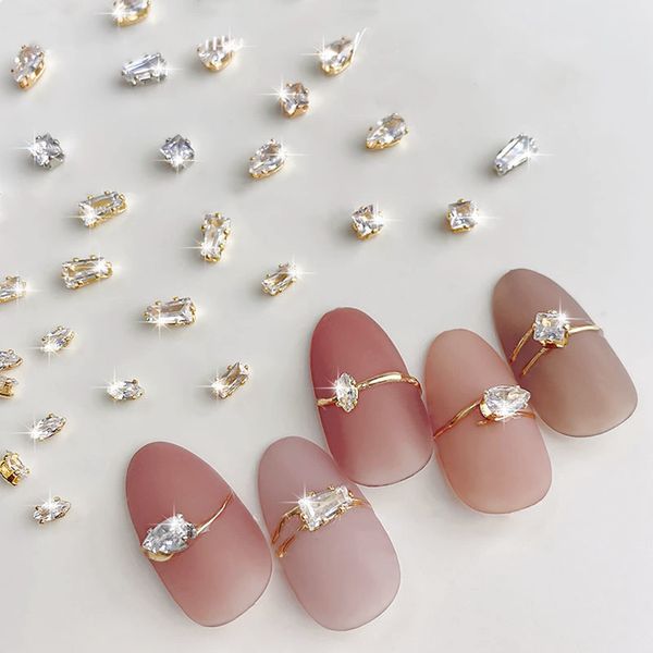 Nail Stone Set of 50 Nail Parts Stones 3D Small Rhinestones Clear Glitter Nail Art Parts Jewelry Deco Parts Crafts Handmade