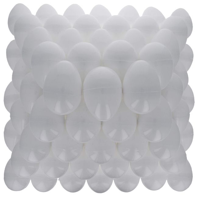 Set of 144 White Plastic Easter Eggs 2.25 Inches