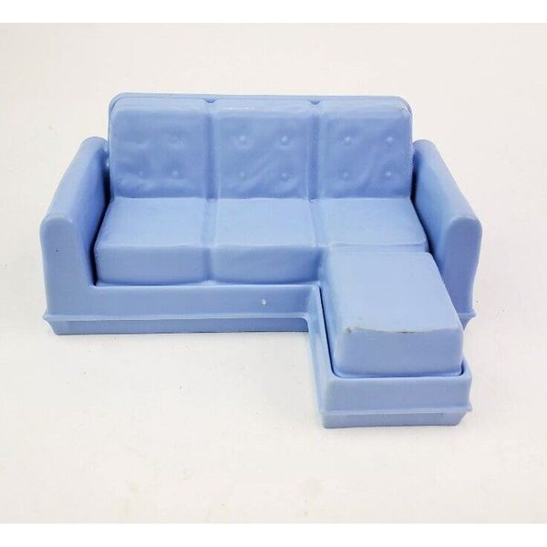 Fisher-Price Loving Family Blue Sectional Sofa Couch Loveseat LOUNGE Dollhouse