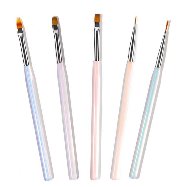 MAYCHAO Nail Art Brushes, 5 PCS Acrylic Nail Brush Painting Pen Nail Art Tools Nail Art Painting Kit for Diy & Beginners Use