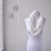 Plain 50% Cotton Blend Jersey Snood Scarf, White