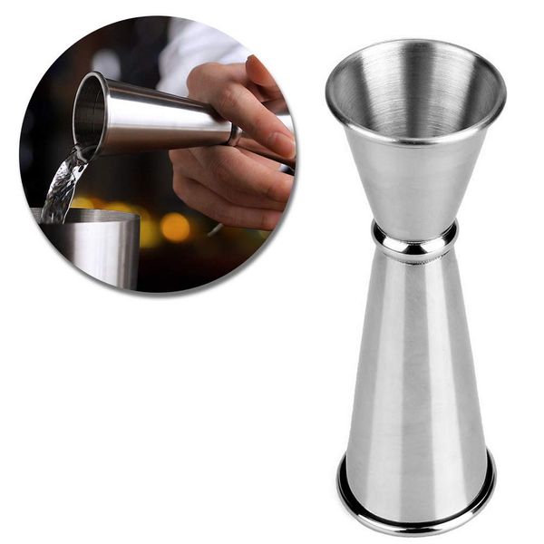 Cocktail Jigger, 25ml/50ml Double Side Japanese-Style Stainless Steel Spirit Measure Measuring Cup