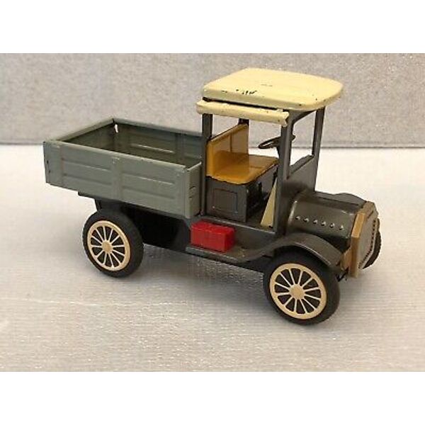 Vintage 1950s Japan Pressed Steel Friction Toy Truck Model T-Style GUC! Works!