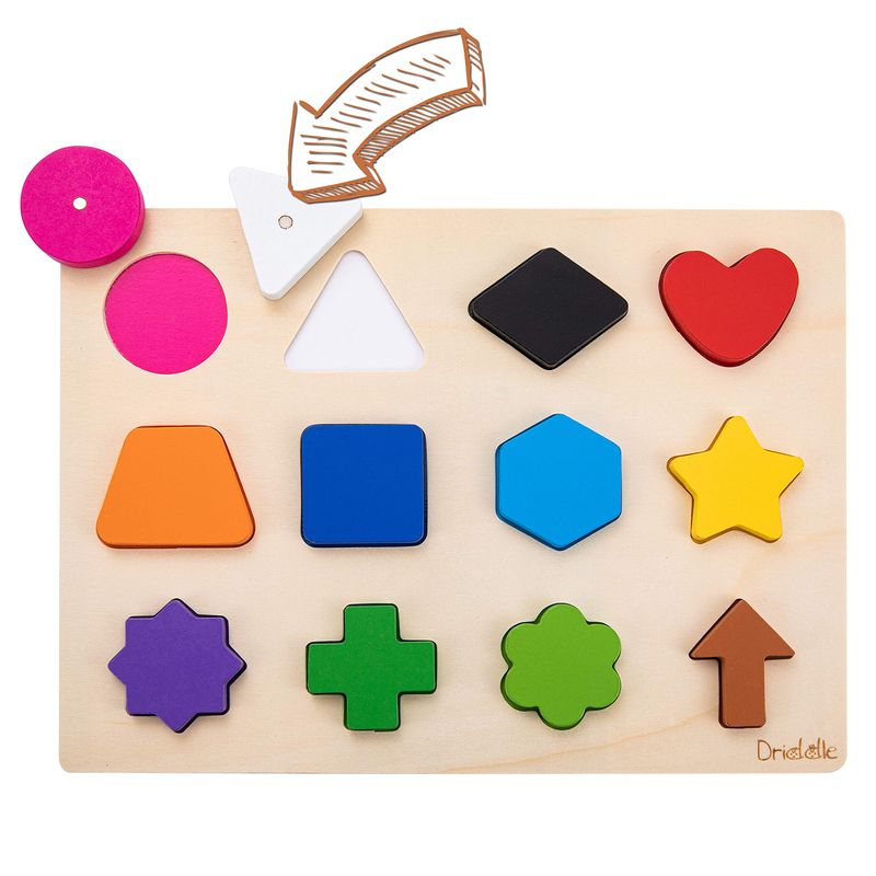 Magnetic Wooden Educational Shape Puzzle - Learn Colors & Shape ...