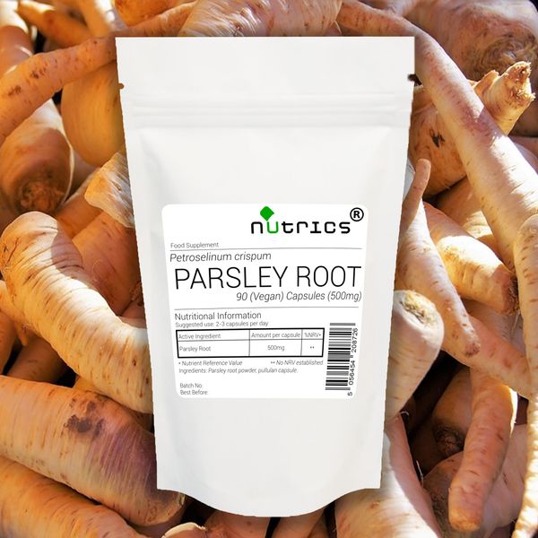 Nutrics® 500mg Parsley Root V Capsules x 180 V Capsules (2 Months Supply) - Suitable for Vegan Vegetarian Halal & Kosher Diet