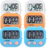 6 Pack Small Digital Kitchen Timer Magnetic Back and ON/Off Switch,Minute Second Count Up Countdown (Multicolored)