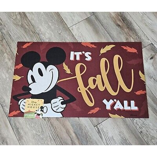 Disney's Mickey Mouse It's fall Y'all  Rubber Door mat.  18in x 30in